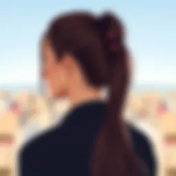 Stylish long clip ponytail showcasing versatility