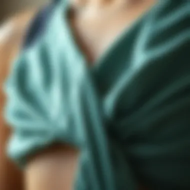 Fabric Texture and Sustainability Close-up of fabric texture showcasing sustainable options for self-tie crop tops