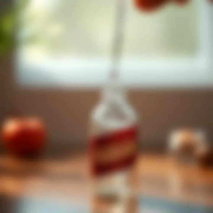 Close-up of a mini refillable bottle being filled