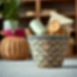 Elegant collapsible basket with decorative pattern