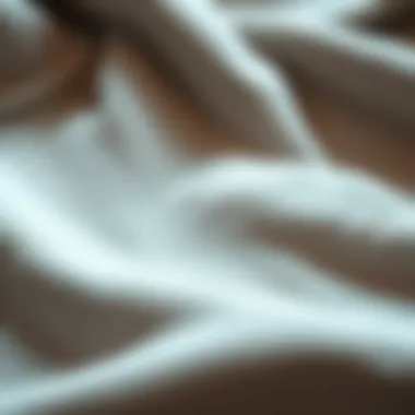 Close-up of fabric textures used in loose crew neck garments