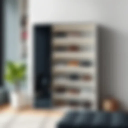 Modern shoe shelving unit with contemporary design