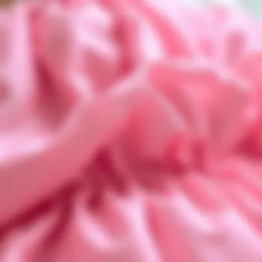 Close-up of fabric texture on a strapless puffy dress