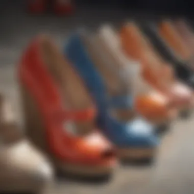 A collection of trendy closed toe wedge shoes showcasing diverse styles