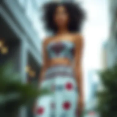 Stylish two piece crop top dress showcasing diverse patterns