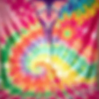 Vibrant tie dye backdrop showcasing a blend of colors