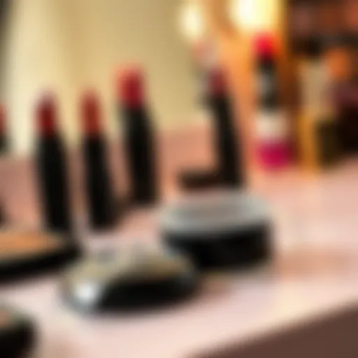 Close-up view of transparent eyelid tape on a makeup vanity.