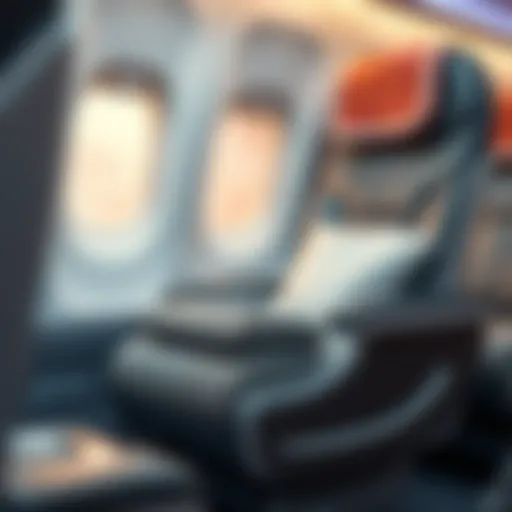 A luxurious travel foot rest in an airplane setting