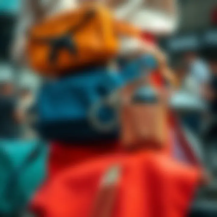 Fashionable Versatility: Trendy Belt Bags Collection Trendy belt bags with various colors and textures, highlighting fashionable versatility