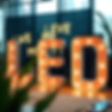 Inspirational Message with LED Letter Lights Trendy LED letter lights showcasing a motivational word