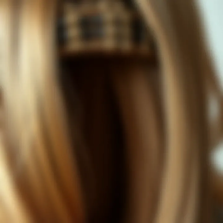 Seamless Application of U-Shaped Extensions Close-up on U-shaped clip-in hair extensions attached to natural hair