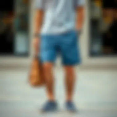 Trendy Styling with Casual Shorts Casual shorts paired with trendy footwear and accessories