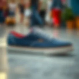 Stylish non-slip canvas shoes displayed on a trendy background