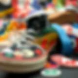 Colorful shoe sole stickers showcasing various designs