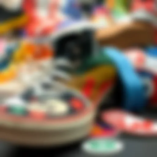 Colorful shoe sole stickers showcasing various designs