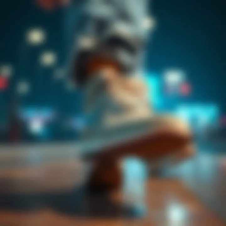 Trendy shoe sole sticker designs in a casual setting