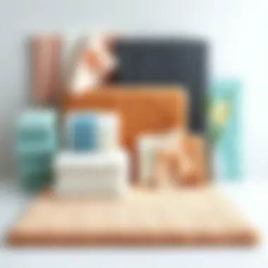 Different styles of bath mats arranged artistically for comparison