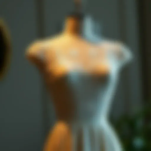 Elegant vintage dress with lace detailing on a mannequin