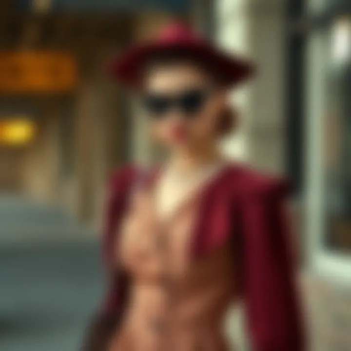 A vintage dress styled with modern accessories