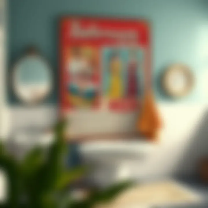 Colorful Vintage Advertisement Poster Colorful vintage advertisement poster for bathroom decor