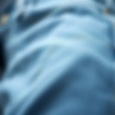 Close-up of the fabric texture of lifting jeans