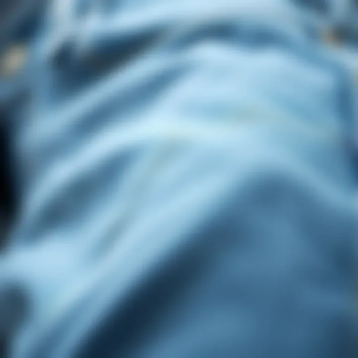 Close-up of the fabric texture of lifting jeans