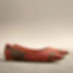 Stylish woven pointed toe flats showcasing intricate patterns.