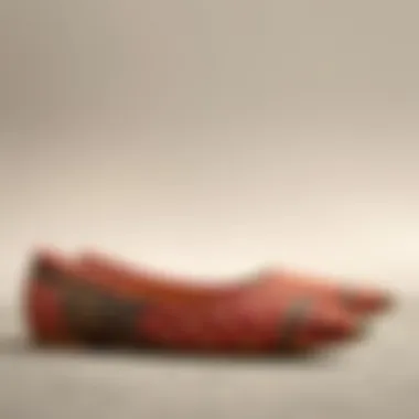 Stylish woven pointed toe flats showcasing intricate patterns.