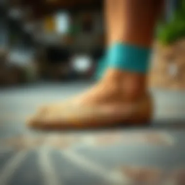 Sustainable practices in the production of woven pointed toe flats.