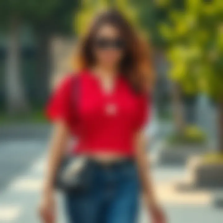 Coordinated Outfit with XL Top A beautifully coordinated outfit featuring an XL top and accessories