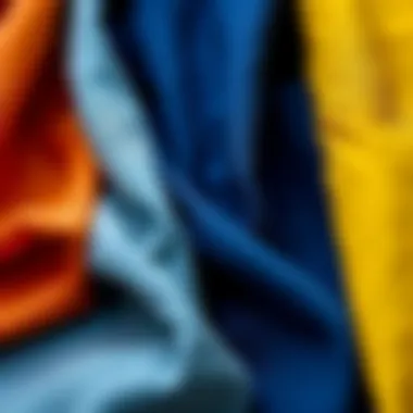 Diverse Fabric Textures for XL Tops A close-up of fabric textures for XL tops